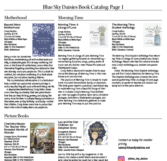 Blue Sky Daisies Catalog