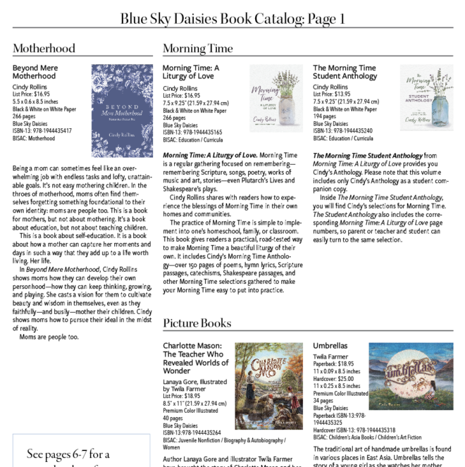 Blue Sky Daisies Catalog